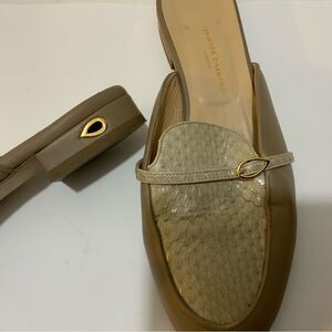 JENNIFER CHAMANDI Women gray Snakeskin  mules Flat Shoe EU 36.5/US 6.5